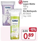 Lagen-Watte oder Bio Wattepads von Isana im aktuellen Rossmann Prospekt