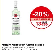 Monoprix Rehainviller - Rhum Carta Blanca Promo Rhum Carta Blanca dans le catalogue Monoprix "Les promos ? On en fait vos bonnes affaires." à Rehainviller
