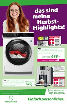 Kaffeevollautomat im aktuellen EP: Prospekt (Bonn) Kaffeevollautomat im EP: Prospekt "starke Technik, starke Herbstpreise" mit 12 Seiten (Bonn)