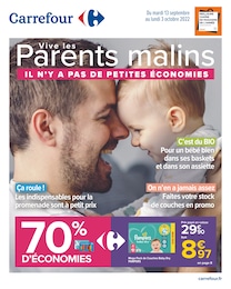 Catalogue Carrefour du moment, 13/09/2022 - 03/10/2022 Prospectus Carrefour en cours, "Vive les parents malins", 24 pages