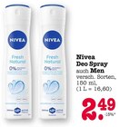 Deo Spray Fresh Natural Angebote von Nivea bei E center Weinheim für 2,49 €
