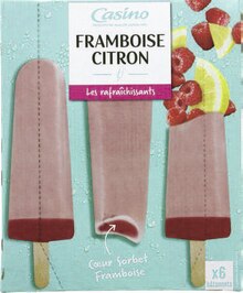 Alimentation - Casino dans le catalogue Géant Casino Bâtonnets glacés citron framboise - Casino en promo chez Géant Casino