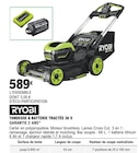 TONDEUSE À BATTERIE TRACTÉE 36 V - RYOBI en promo chez E.Leclerc TONDEUSE À BATTERIE TRACTÉE 36 V - RYOBI dans le catalogue E.Leclerc