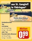 Tee 9-Kräuter oder Fenchel-Anis-Kümmel von Goldmännchen im aktuellen REWE Prospekt