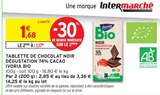 Tablette de chocolat noir dégustation 74% cacao Bio - Ivoria en promo chez Intermarché Saumur à 1,17 €