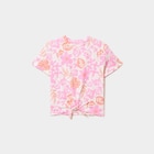 Promo T-shirt noué manches courtes coton ecru fille à 5,99 € dans le catalogue La Halle à Haguenau