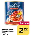 Wurstsoljanka im Netto mit dem Scottie Prospekt Wurstsoljanka von Halberstädter im aktuellen Netto mit dem Scottie Prospekt für 2,99 €