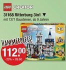 Creator 31168 Ritterburg 3in1 im V-Markt Prospekt Creator 31168 Ritterburg 3in1 von LEGO im aktuellen V-Markt Prospekt für 89,60 €