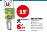 Sécateurs - U en promo chez Super U Strasbourg à 6,37 €