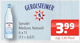 Sprudel Medium, Naturell Angebote von Gerolsteiner bei Getränke Oase Schwerte für 3,99 €