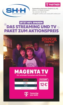 Aktueller Systemhaus Hartmann Prospekt (Arnsberg, 12 Seiten zum blättern Systemhaus Hartmann Prospekt DAS STREAMING UND TV PAKET ZUM AKTIONSPREIS mit 12 Seiten