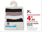 Lot de 4 slips femme - U en promo chez U Express Limoges à 4,90 €