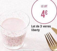 Géant Casino Saint-Étienne - Lot de 3 verres liberty Promo Lot de 3 verres liberty dans le catalogue Géant Casino "Bonne fête Maman" à Saint-Étienne