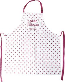 Géant Casino Liergues - Tablier de cuisine en coton blanc à pois rouges Promo Tablier de cuisine en coton blanc à pois rouges dans le catalogue Géant Casino "Les 366 jours les + promo de France" à Liergues