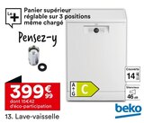Lave-vaisselle - BEKO - But à Saint-Priest Lave-vaisselle - BEKO en promo chez But Saint-Priest à 399,99 €