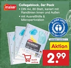 Collegeblock, 3er Pack im Angebot bei Netto Marken-Discount in Trier Collegeblock, 3er Pack Angebote von maker bei Netto Marken-Discount Trier für 2,99 €