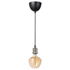 Lampenaufhängung +LED-Leuchtmittel vernickelt/Glockenform Klarglas braun von JÄLLBY / MOLNART im aktuellen IKEA Prospekt