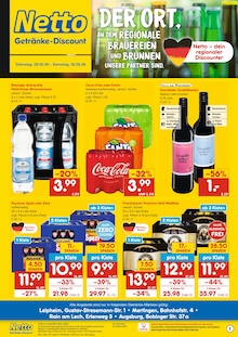 Coca Cola im aktuellen Netto Marken-Discount Prospekt (Augsburg) Coca Cola im Netto Marken-Discount Prospekt "DER ORT, AN DEM DU IMMER AUSGEZEICHNETE PREISE FINDEST." mit 2 Seiten (Augsburg)