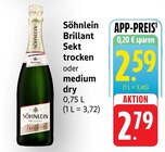 Brillant Sekt trocken Angebote von Söhnlein bei EDEKA Bietigheim-Bissingen für 2,59 €