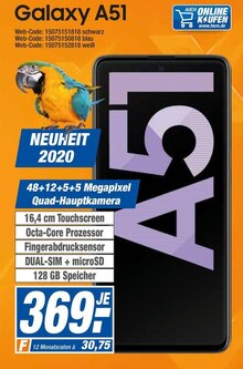 HEM expert Winnenden - Smartphone Galaxy A51 Smartphone Galaxy A51 Angebot bei HEM expert Winnenden im Prospekt "Ich bin ein Schnäppchen, hol mich hier raus! "