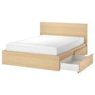 Aktuelle Bett Angebote bei IKEA in Braunschweig Aktuelles Bettgestell hoch mit 4 Schubladen Eichenfurnier weiß lasiert/Leirsund 180x200 cm Angebot bei IKEA in Braunschweig ab 467,00 €