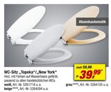 WC-Sitz „Topeka“/„New York“ von  im aktuellen toom Baumarkt Prospekt für 39,99 €