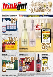 Trinkgut Discounter Prospekt der aktuellen Woche mit 12 Seiten, gültig von 22.12.2025 bis 27.12.2025, in Meckesheim und Umgebung Aktueller Trinkgut Discounter Prospekt in Meckesheim und Umgebung, "Aktuelle Angebote" mit 12 Seiten, 22.12.2025 - 27.12.2025