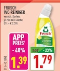 WC-REINIGER im Angebot bei Marktkauf in Gelsenkirchen WC-REINIGER Angebote von FROSCH bei Marktkauf Gelsenkirchen für 1,39 €