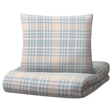 IKEA Otterbach - Bettwäscheset, 2-teilig grau/rosa Karo 140x200/80x80 cm Bettwäscheset, 2-teilig grau/rosa Karo 140x200/80x80 cm Angebot bei IKEA Otterbach im Prospekt Neuer niedriger Preis - Konics Ofenform